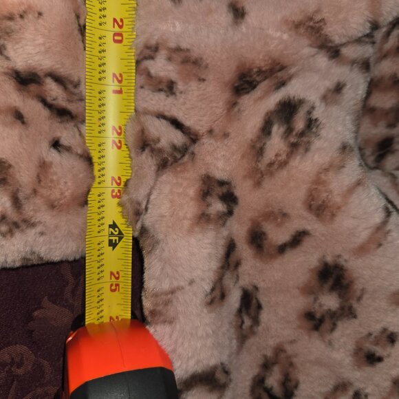Oiley Pink Leopard Fur Cropped Jacket Woman's XLarge - Picture 5 of 7
